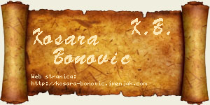 Kosara Bonović vizit kartica